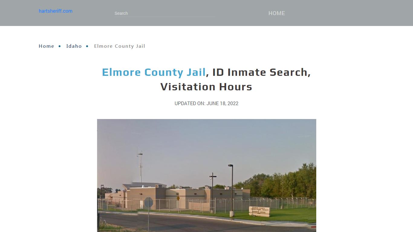 Elmore County Jail, ID Inmate Search, Visitation Hours